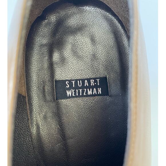 Stuart Weitzman Beige Leather Pumps Size 8C Office Elegant Pointed Snip Toe - Picture 9 of 11